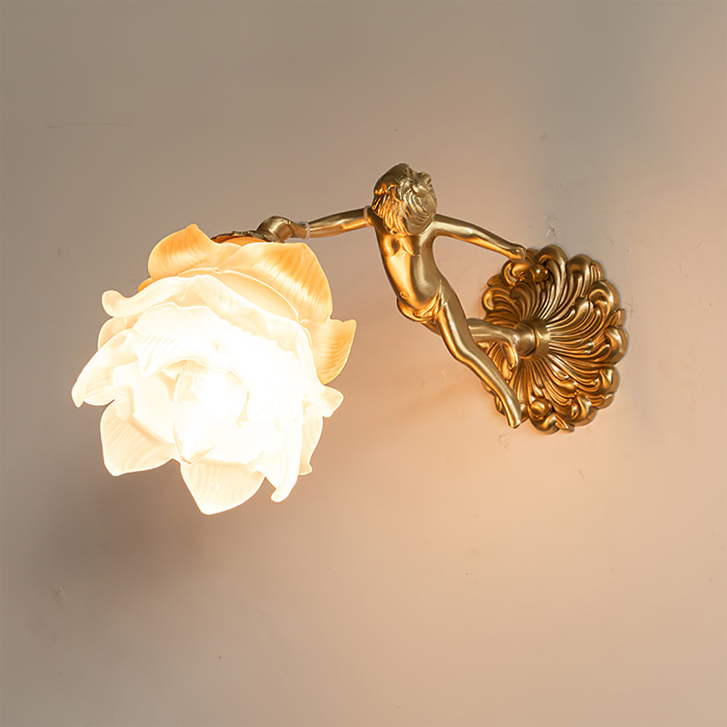 Wall Lamp Glass 11.8 in Matte White Indoor Decorative Lighting LED E14 Compatible With Wall Switch | Thomler