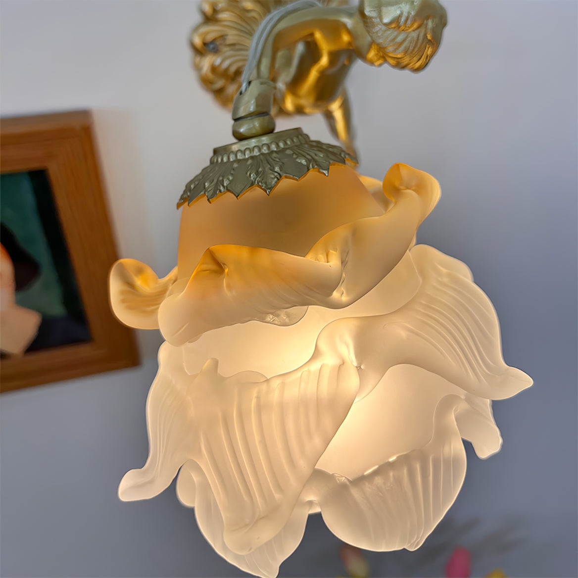 Wall Lamp Glass 11.8 in Matte White Indoor Decorative Lighting LED E14 Compatible With Wall Switch | Thomler