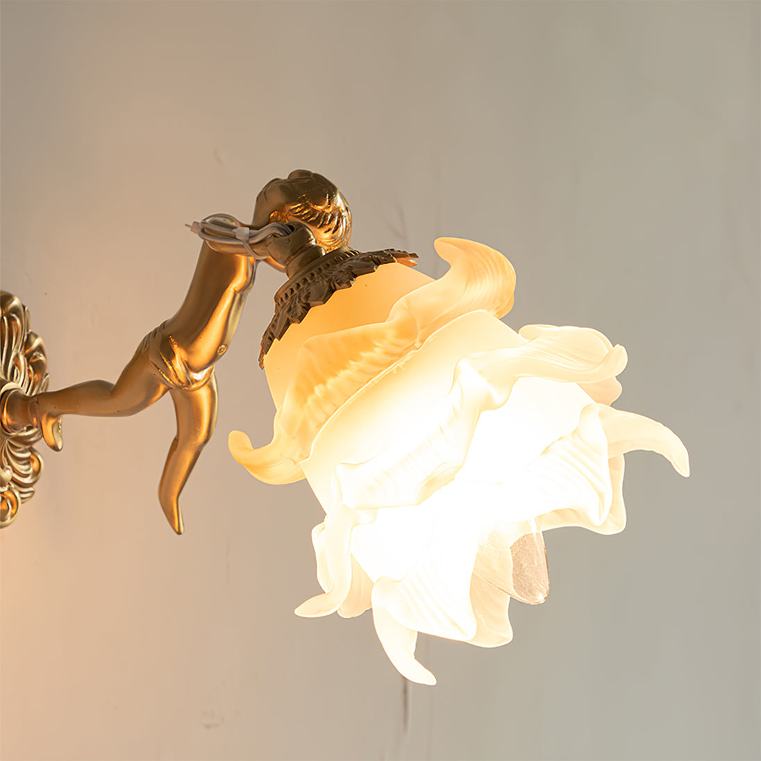 Wall Lamp Glass 11.8 in Matte White Indoor Decorative Lighting LED E14 Compatible With Wall Switch | Thomler