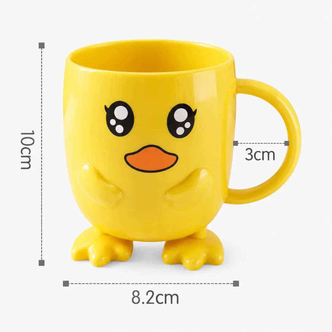 Cartoon Duck Drinking Mug for Kids with 3D Sculpted Face & Wing Handle – Microwave-Safe Children's Cup | Thomler