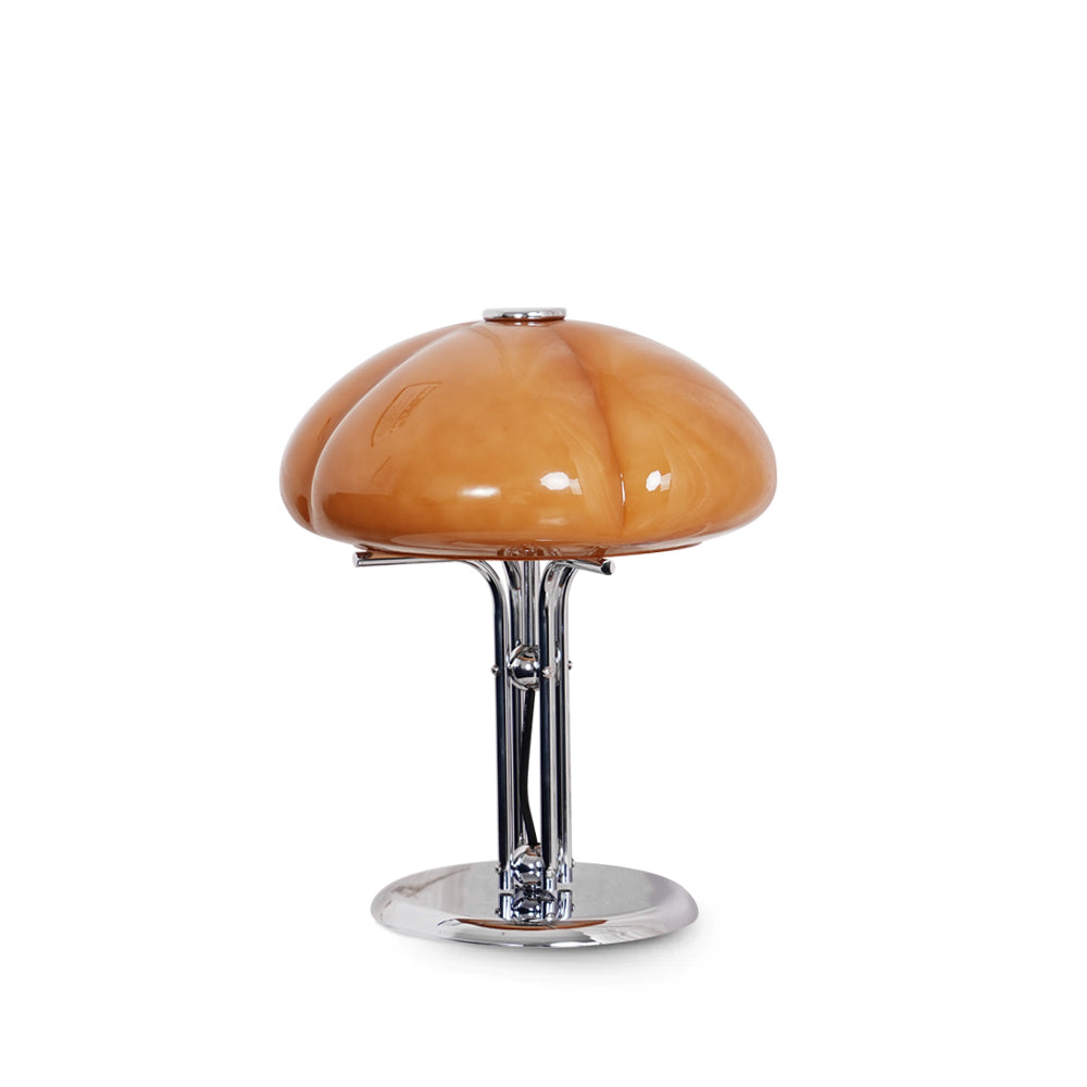 Table Lamp Glass 11.8 in Orange Indoor LED Push Button Switch Ambient Lighting Decorative Accent | Thomler