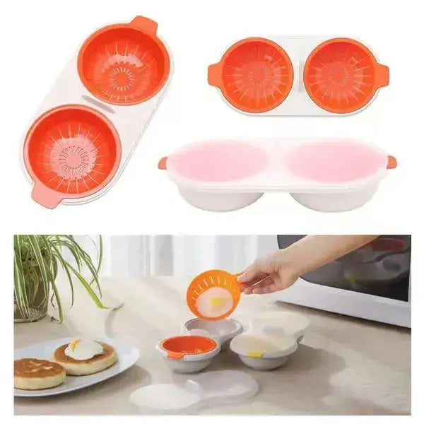 Microwave Egg Cooker Poacher for Quick Breakfast, Portable Silicone Egg Steamer Pod for Hard Boiled Soft Cooked Eggs at Home Work Travel | Thomler