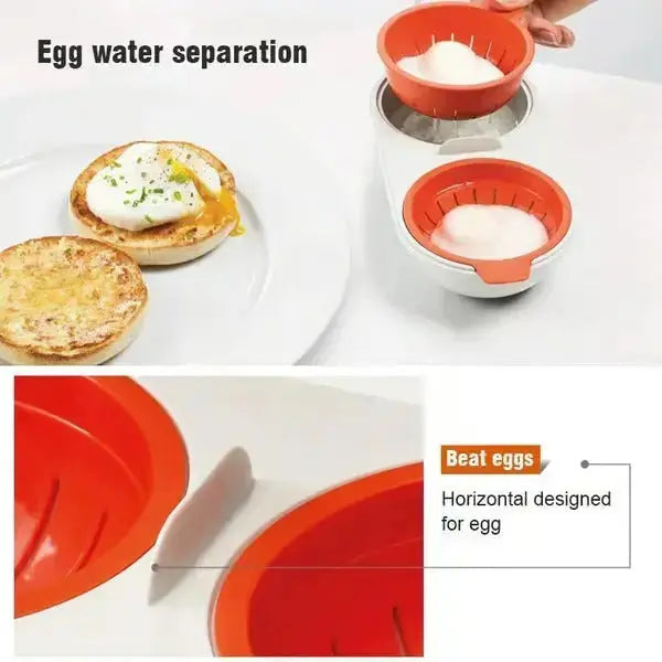 Microwave Egg Cooker Poacher for Quick Breakfast, Portable Silicone Egg Steamer Pod for Hard Boiled Soft Cooked Eggs at Home Work Travel | Thomler