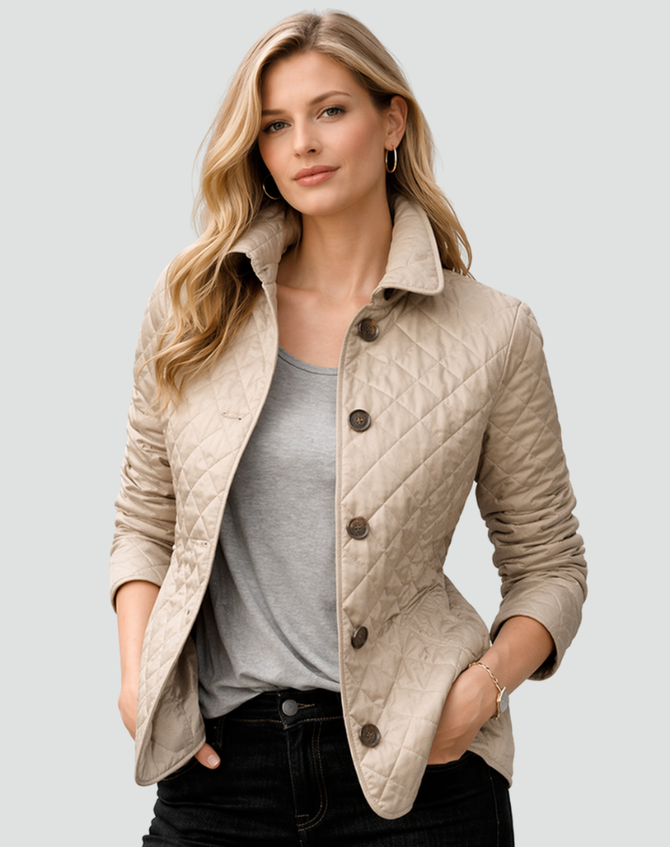 Insulated Winter Jacket with Snap Closure & Geometric Quilting for Men | Thomler