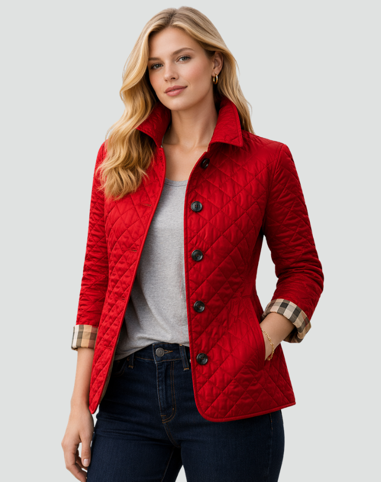 Insulated Winter Jacket with Snap Closure & Geometric Quilting for Men | Thomler