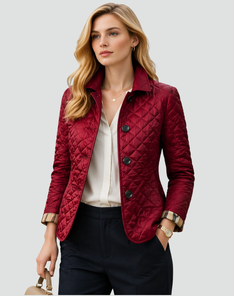 Insulated Winter Jacket with Snap Closure & Geometric Quilting for Men | Thomler