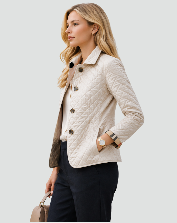 Insulated Winter Jacket with Snap Closure & Geometric Quilting for Men | Thomler