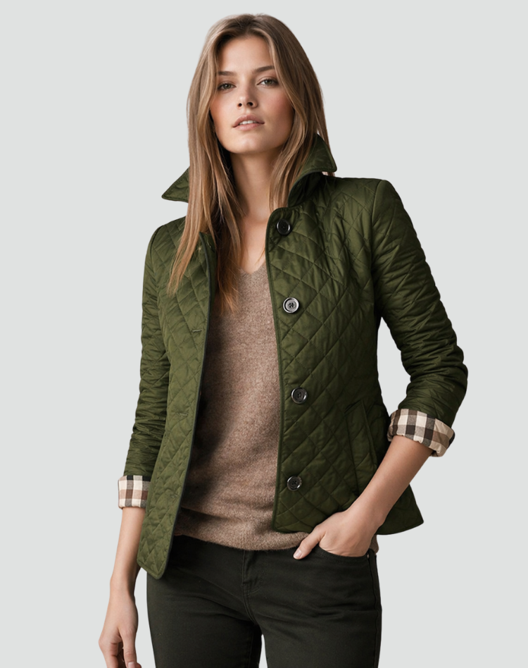 Insulated Winter Jacket with Snap Closure & Geometric Quilting for Men | Thomler