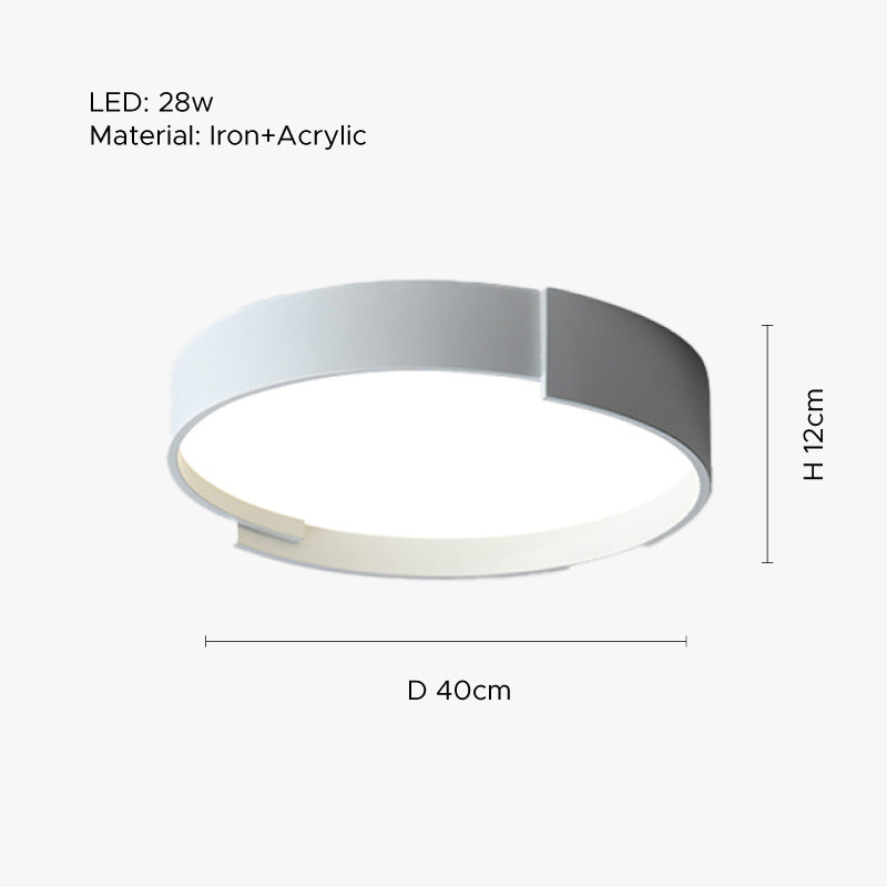 Contemporary Dual-Ring Flush Mount LED Ceiling Fixture for Dining Room & Entryway | Thomler