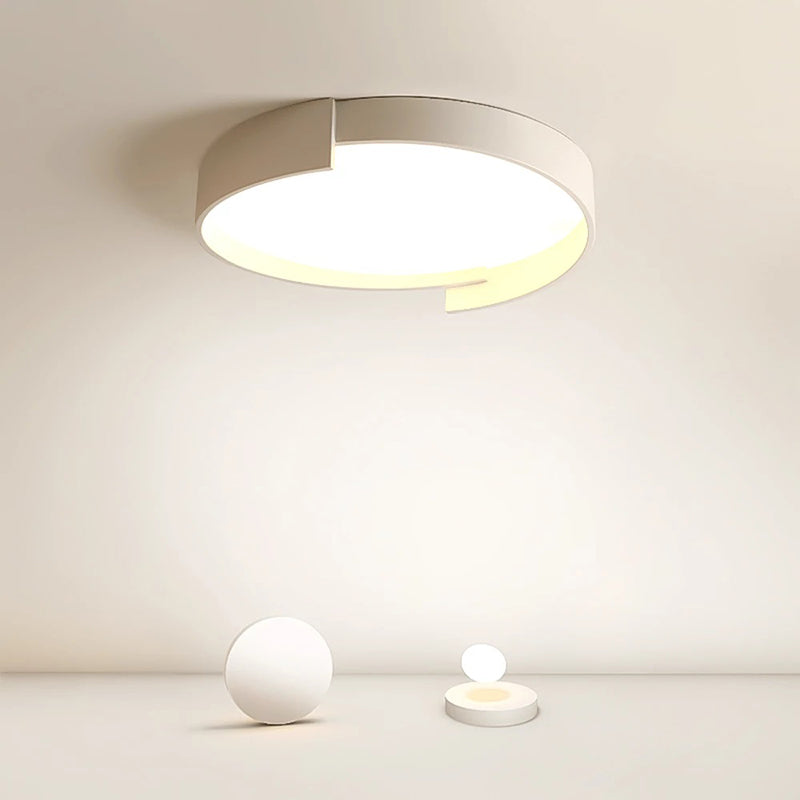 Contemporary Dual-Ring Flush Mount LED Ceiling Fixture for Dining Room & Entryway | Thomler
