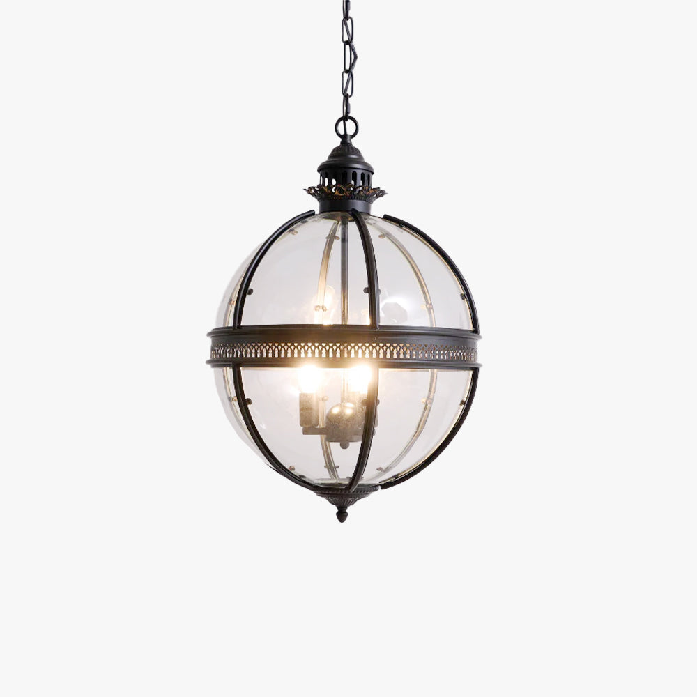 Pendant Light Glass Globe E12 Metal Frame Vintage Indoor Dining Room Hanging Ceiling Fixture | Thomler
