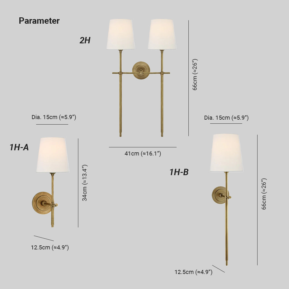 Classic Fabric Shade Sconce with Metal Arm for Bedroom & Dining Room – Hardwired Wall Light Fixture E26 E27 Indoor Traditional Accent | Thomler
