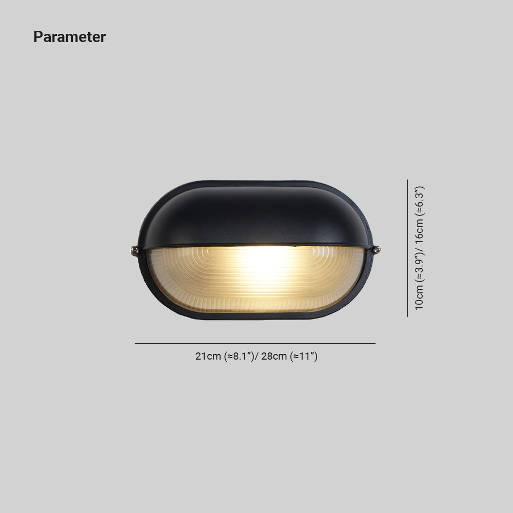 Industrial Outdoor Wall Light with Ribbed Glass Shade – Weatherproof Porch & Patio Sconce for Entryways, Doorways & Garden Lighting | Thomler