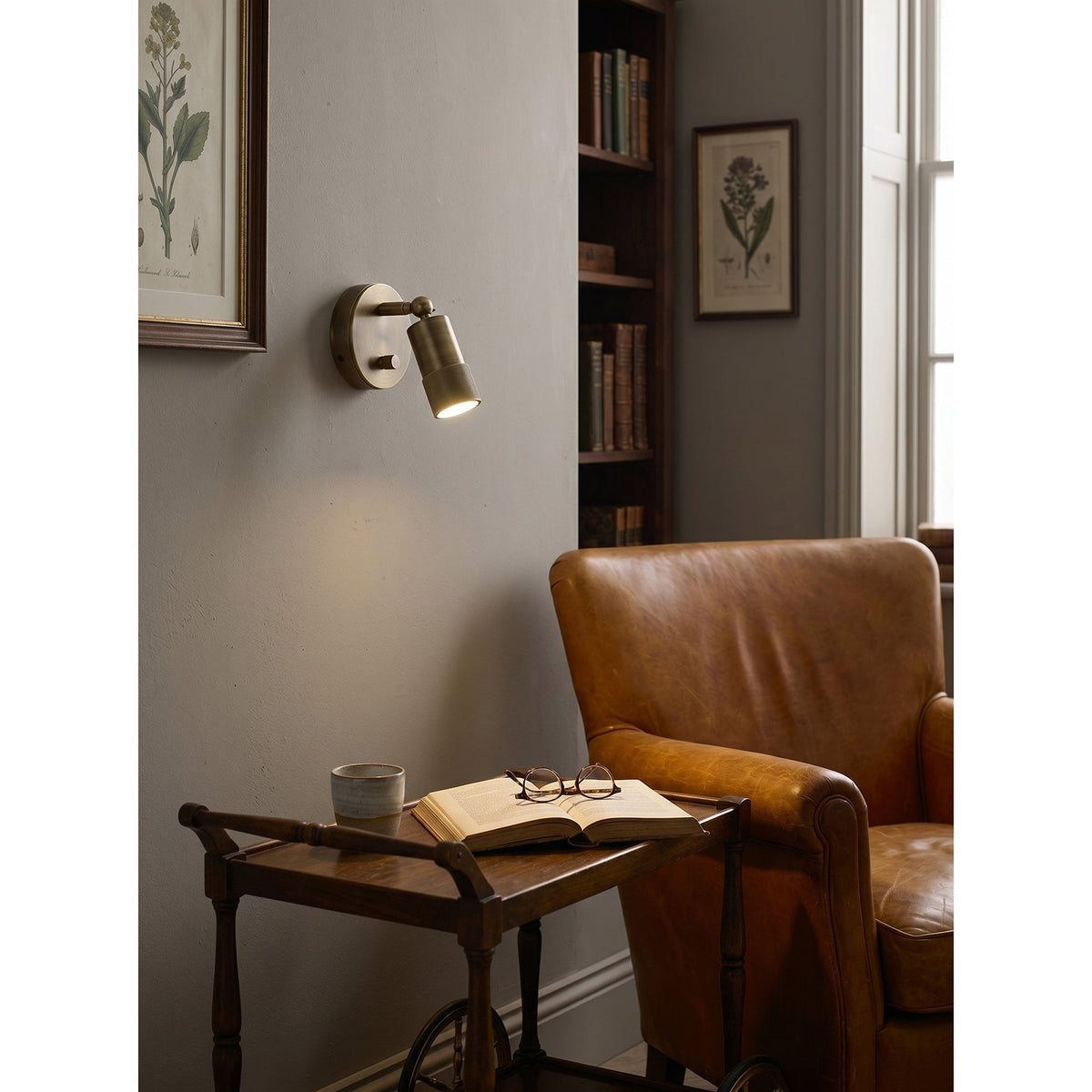Integrated LED Brass Wall Light Fixture for Hallway Living Room Bedroom Entryway | Modern Industrial Hardwired Sconce with Warm 4500K | Thomler