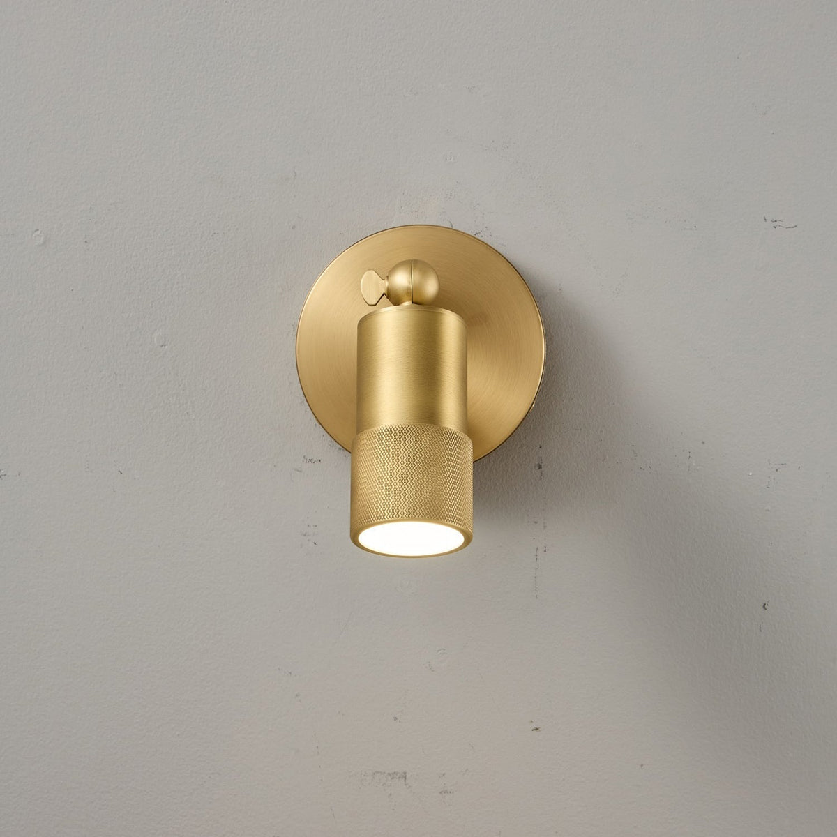 Integrated LED Brass Wall Light Fixture for Hallway Living Room Bedroom Entryway | Modern Industrial Hardwired Sconce with Warm 4500K | Thomler