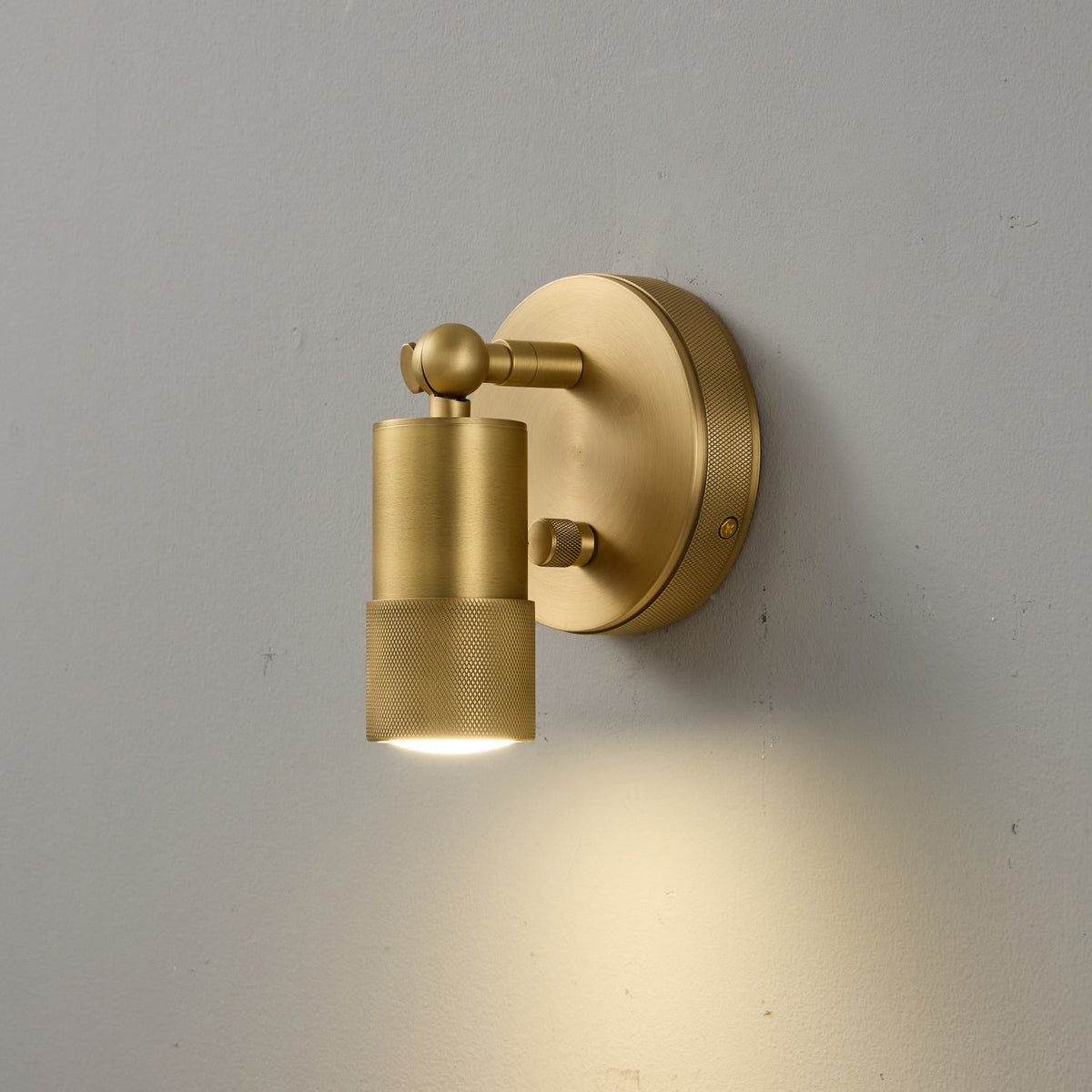Integrated LED Brass Wall Light Fixture for Hallway Living Room Bedroom Entryway | Modern Industrial Hardwired Sconce with Warm 4500K | Thomler