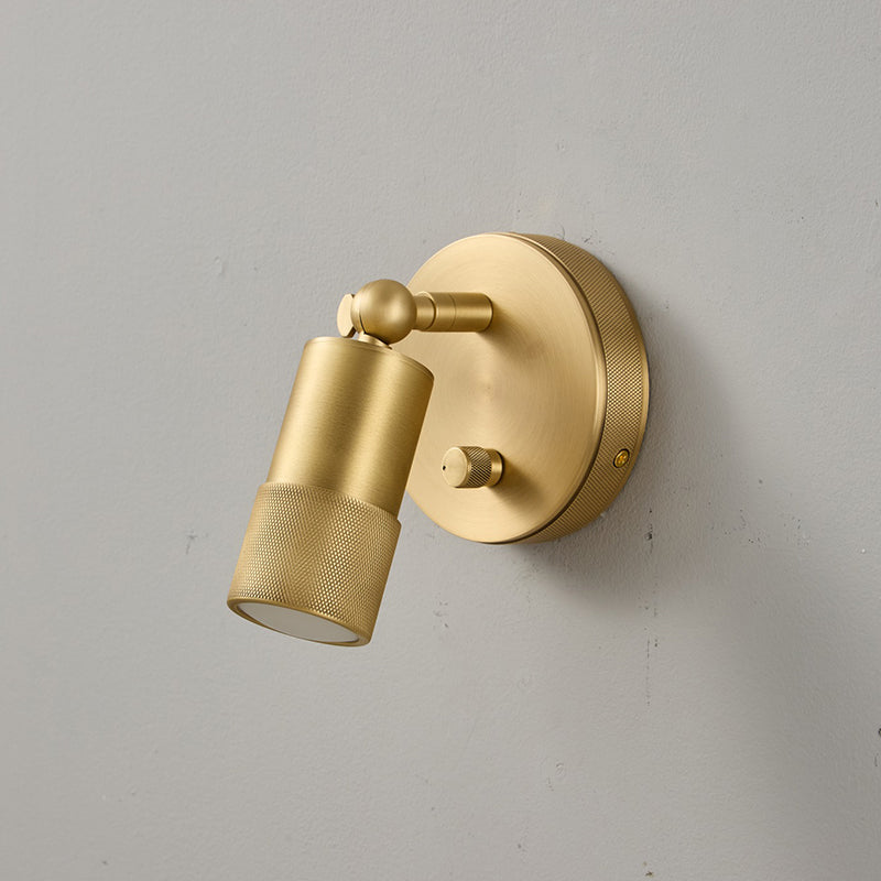 Integrated LED Brass Wall Light Fixture for Hallway Living Room Bedroom Entryway | Modern Industrial Hardwired Sconce with Warm 4500K | Thomler
