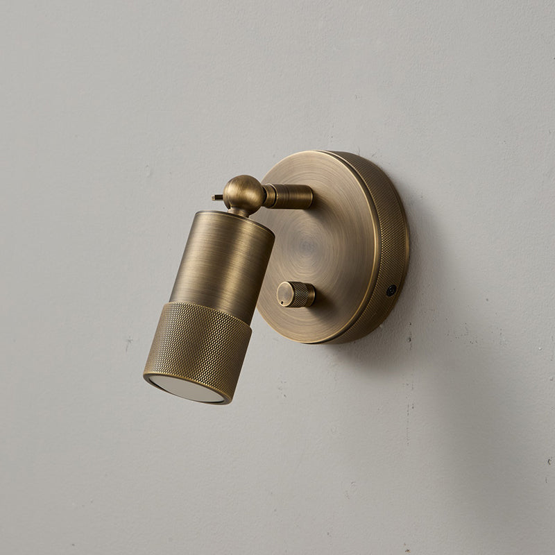 Integrated LED Brass Wall Light Fixture for Hallway Living Room Bedroom Entryway | Modern Industrial Hardwired Sconce with Warm 4500K | Thomler