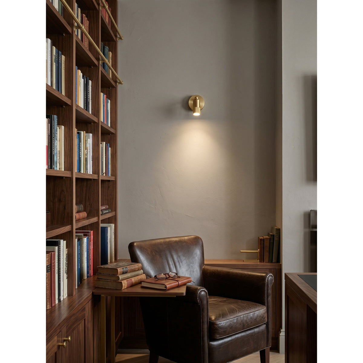 Integrated LED Brass Wall Light Fixture for Hallway Living Room Bedroom Entryway | Modern Industrial Hardwired Sconce with Warm 4500K | Thomler