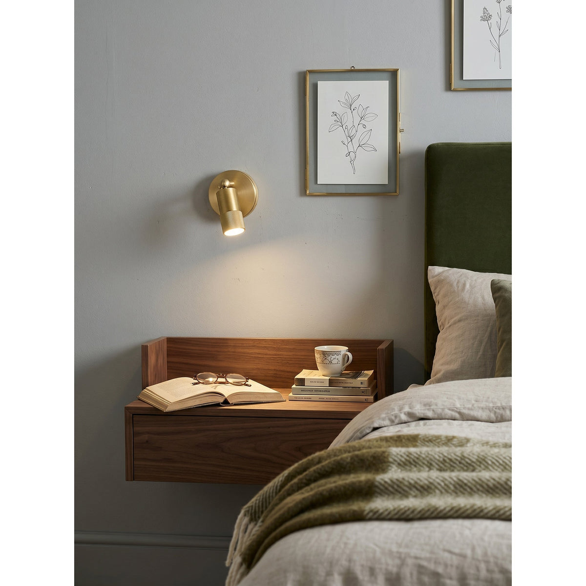 Integrated LED Brass Wall Light Fixture for Hallway Living Room Bedroom Entryway | Modern Industrial Hardwired Sconce with Warm 4500K | Thomler