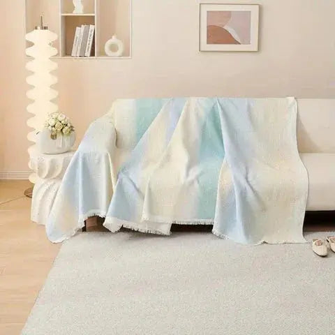 Stretch Sofa Cover with Waffle Texture – Rainbow Gradient Design for Couch & Furniture Protection in 3 Sizes | Thomler