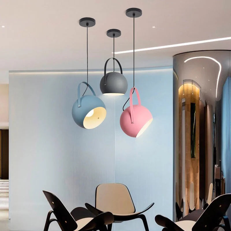 Pendant Light Metal Adjustable 9.8 in Rotating Haze Blue Dining Room Living Room Lighting | Thomler