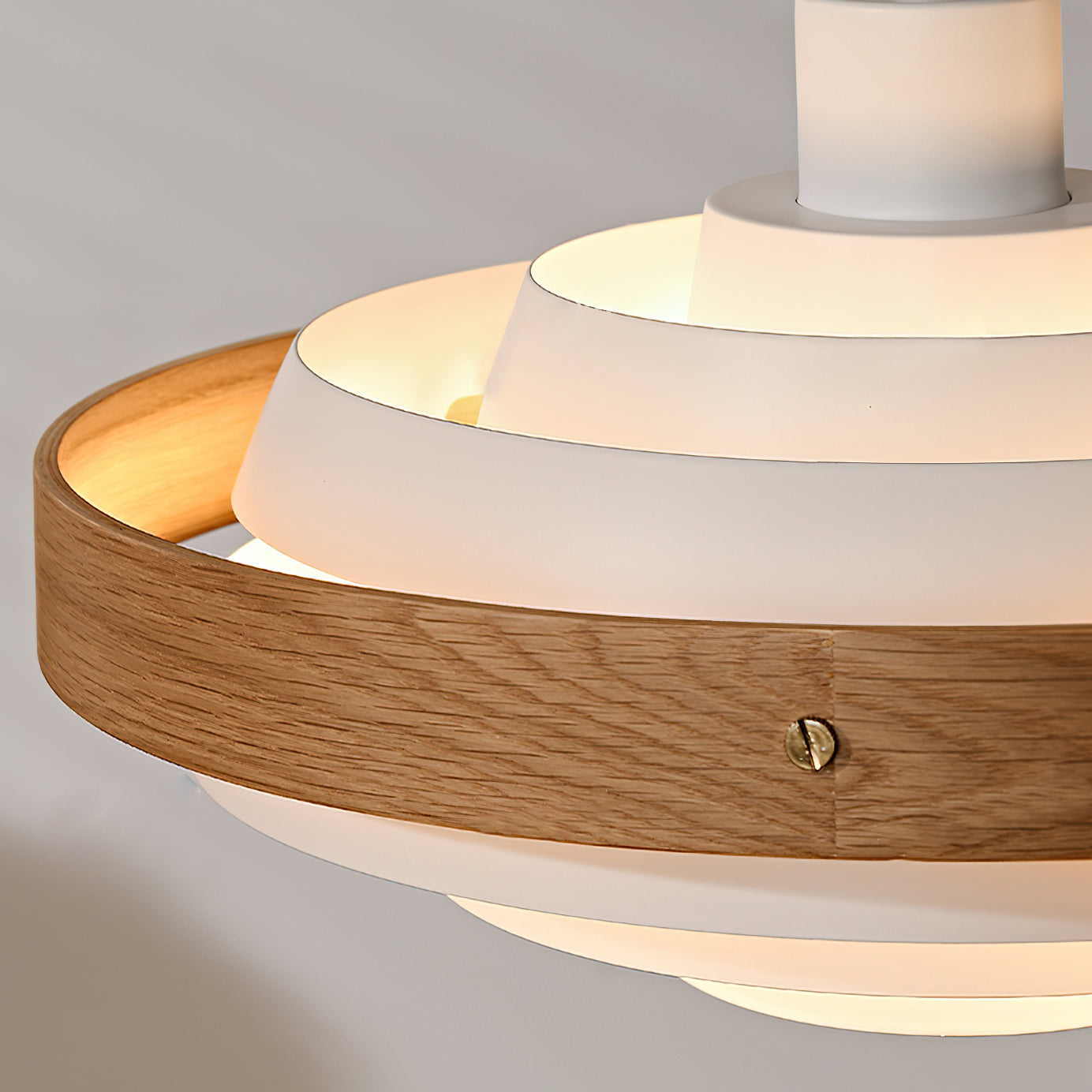 Pendant Light Metal Wood 15.7 in Adjustable Dining Room Kitchen Island Hanging Lamp Black Walnut White | Thomler