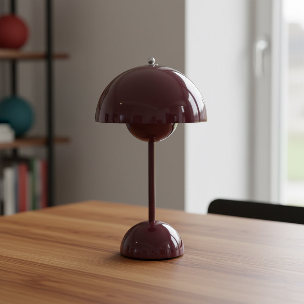 Desk Lamp Metal 6.3 in Rechargeable Tri-Color Small Table Light | Thomler