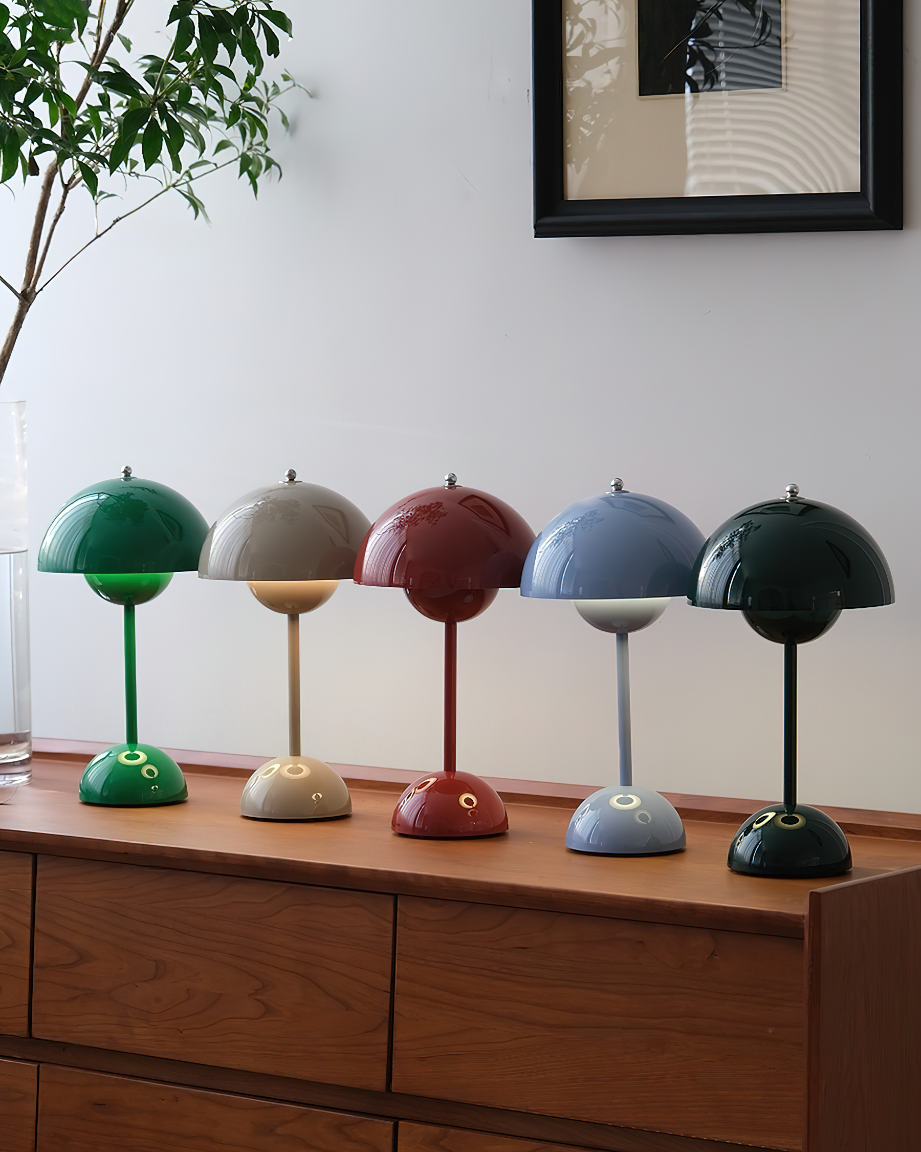 Desk Lamp Metal 6.3 in Rechargeable Tri-Color Small Table Light | Thomler