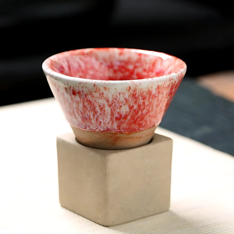 Japanese Ceramic Coffee Cup with Saucer Set – Handcrafted Artisan Glaze Design for Espresso, Tea & Hot Beverages – Heat-Retaining | Thomler