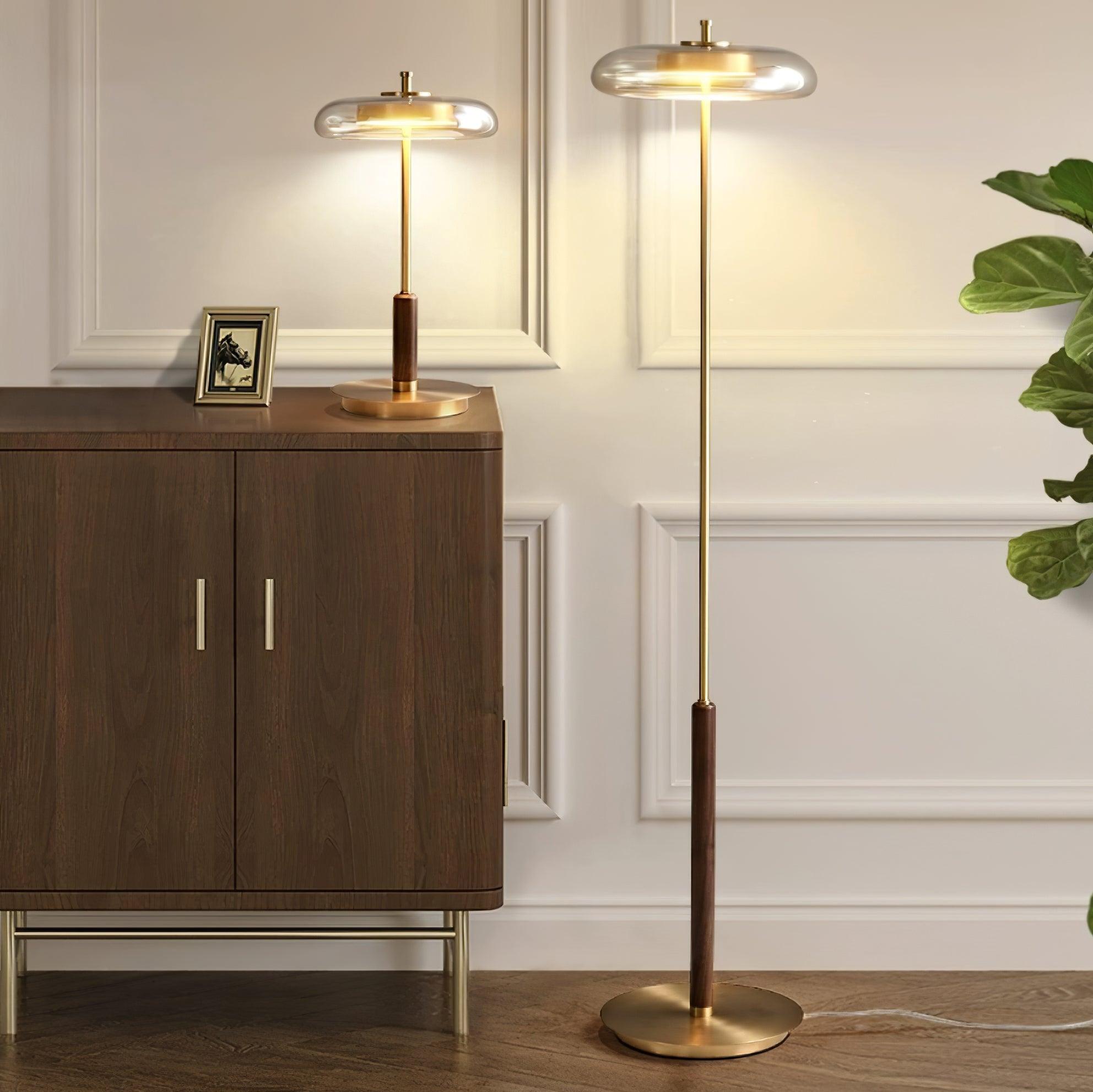 Table Lamp Glass 8.6 in Amber Indoor LED 7W Nightstand Desk Accent Light Contemporary | Thomler