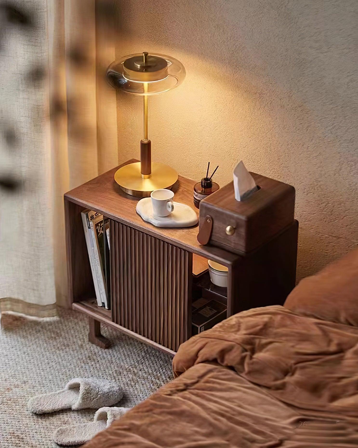 Table Lamp Glass 8.6 in Amber Indoor LED 7W Nightstand Desk Accent Light Contemporary | Thomler