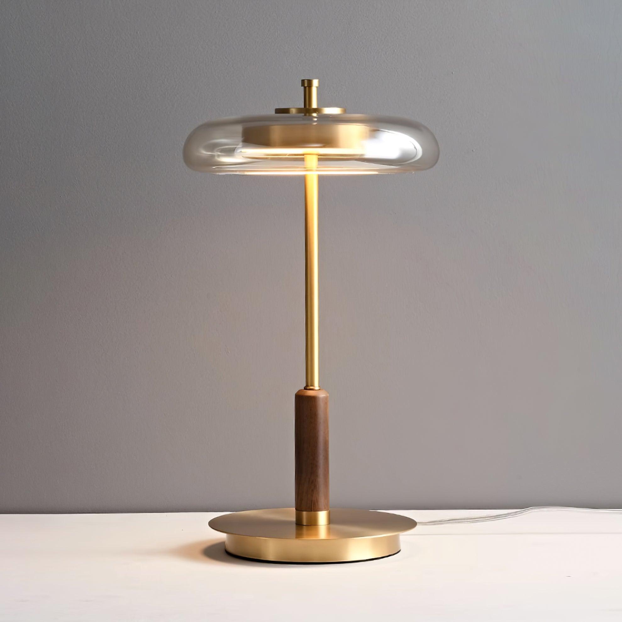 Table Lamp Glass 8.6 in Amber Indoor LED 7W Nightstand Desk Accent Light Contemporary | Thomler