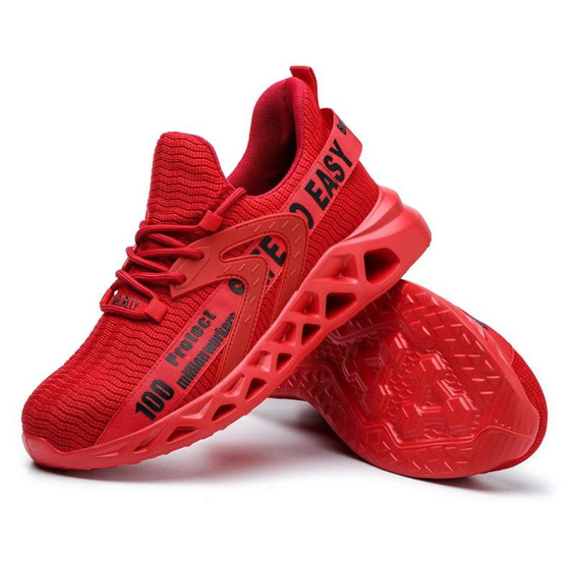Steel Toe Work Shoes with Kevlar Sole – Lightweight Breathable Flyknit Safety Footwear for Construction Warehouse Industrial Jobs | Thomler