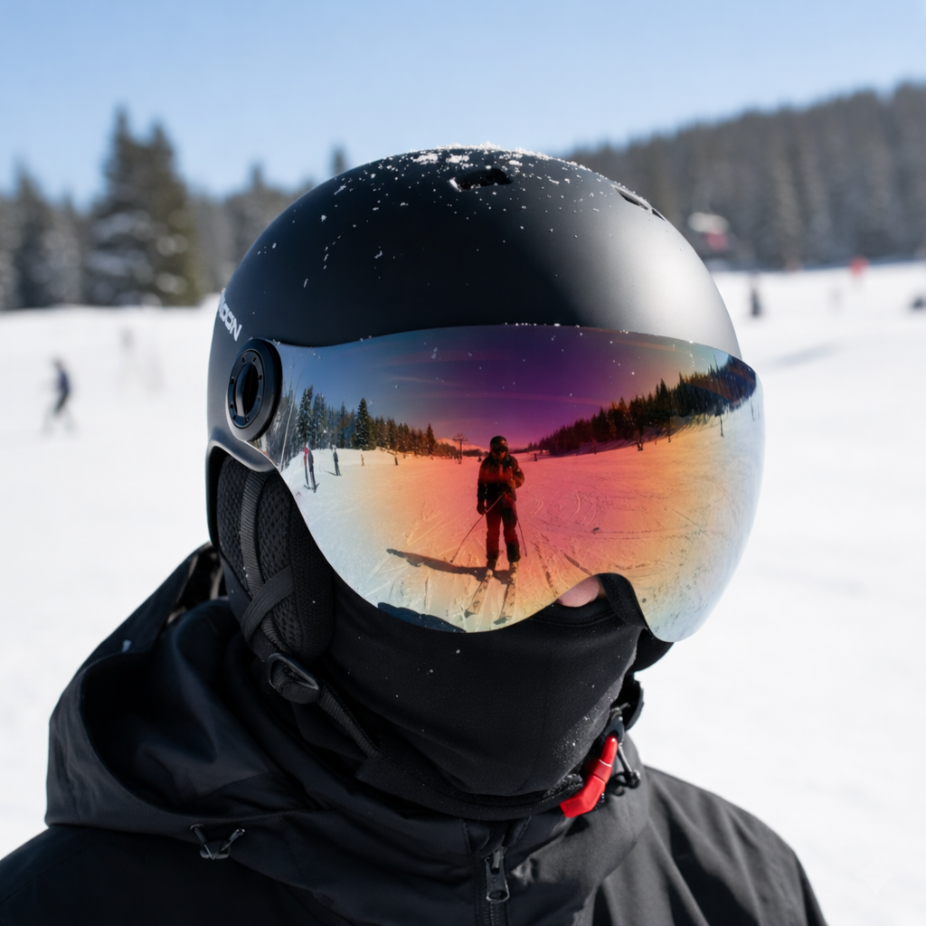 Ski Helmet PC EPS Adjustable Fit Black Winter Sports Snowboarding Protective Visor Outdoor Safety Gear | Thomler