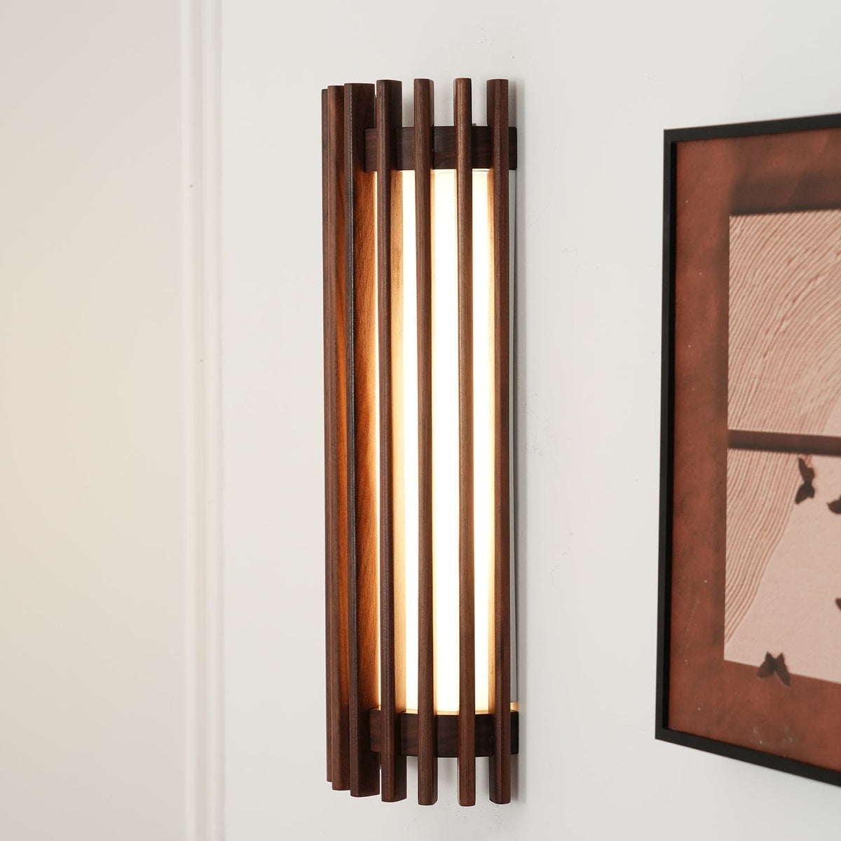 Hardwired Wood Wall Sconce with Acrylic Shade for Living Room, Bedroom & Dining Room – Modern Indoor Lighting Fixture | Thomler