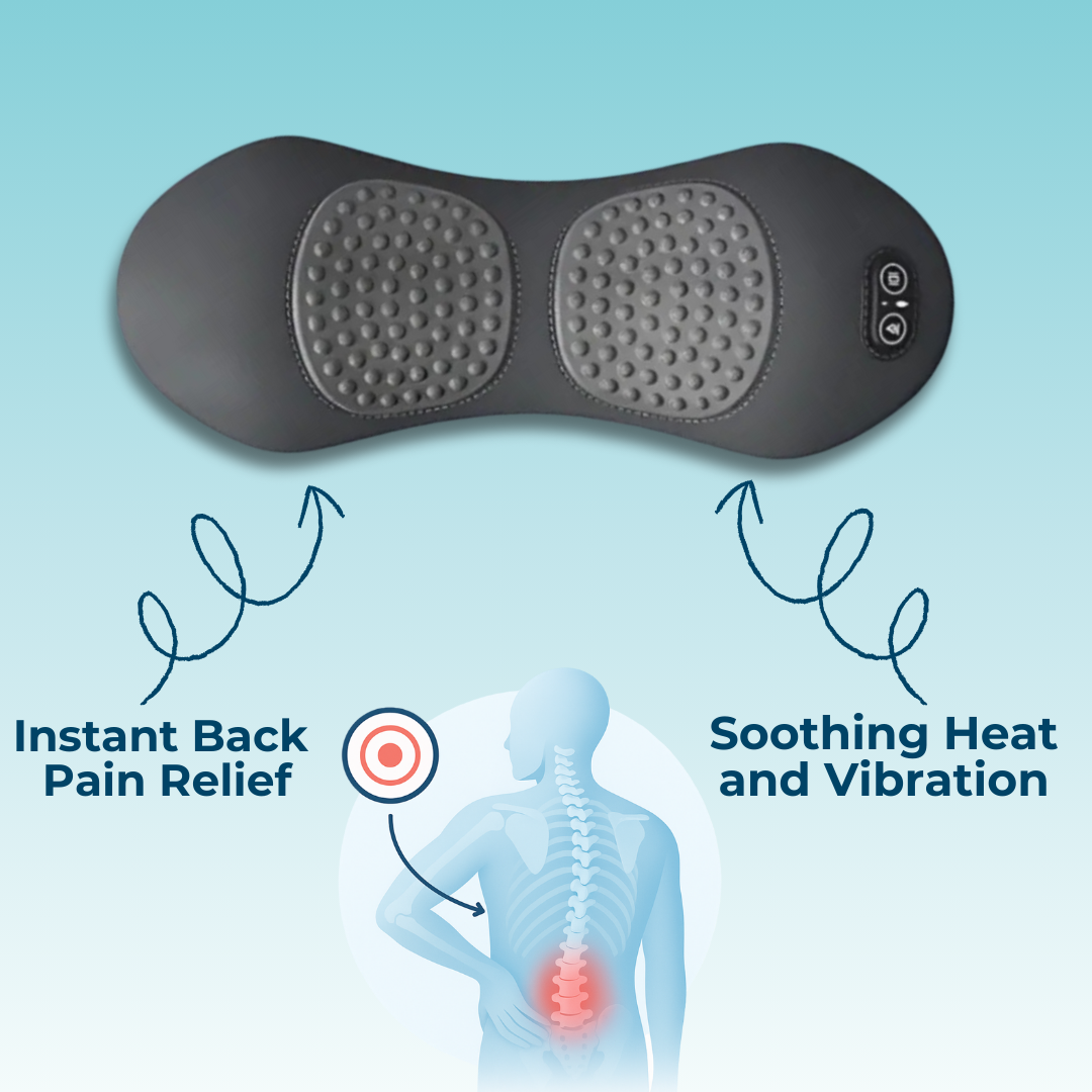 Lumbar Support Cushion with Heat & Vibration Therapy for Lower Back Pain, Sciatica Relief & Spine Alignment at Home or Office | Thomler