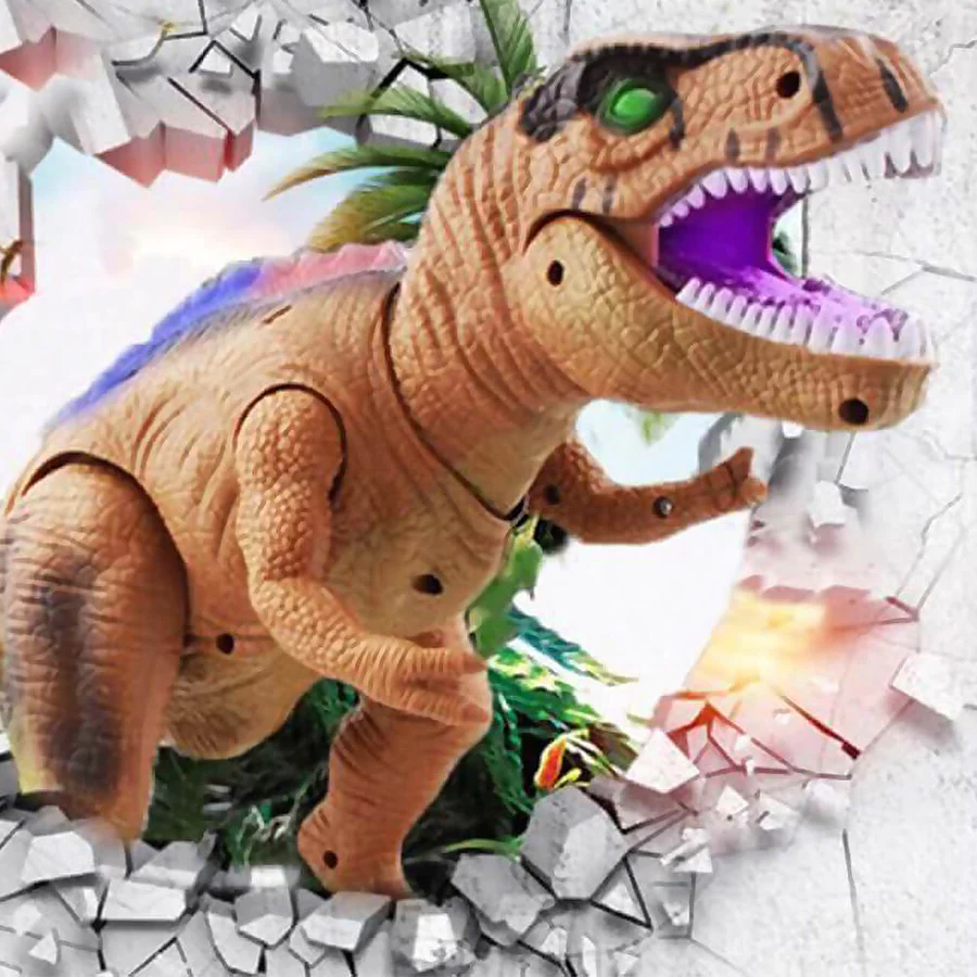RC Walking T-Rex Dinosaur Toy with Glowing LED Lights & Roaring Sound Effects for Kids | Remote Control Prehistoric Action Figure | Thomler