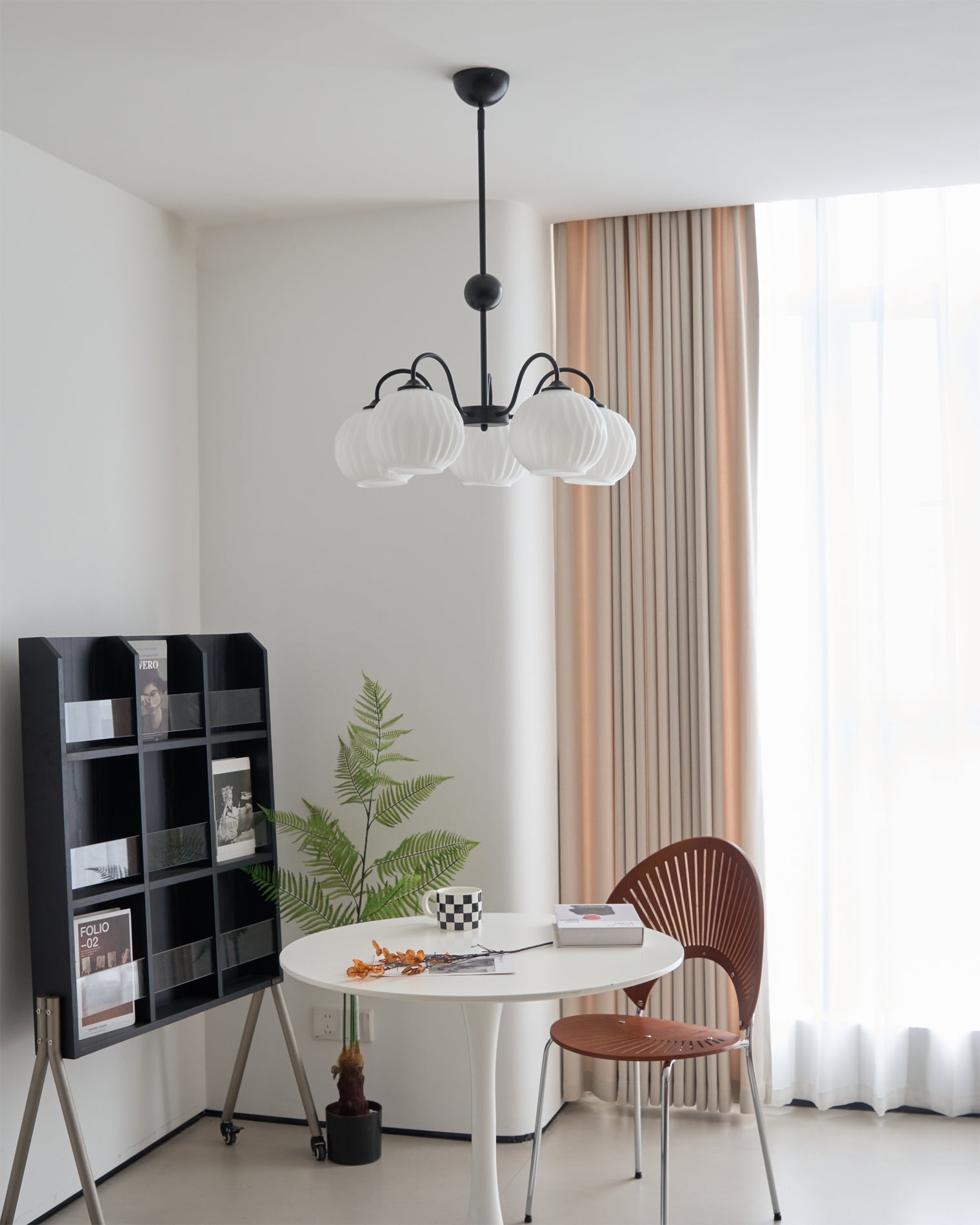 Chandelier Glass 25.6 in Green Modern Dining Room Ceiling Light 3-8 Heads Decorative Fixture | Thomler