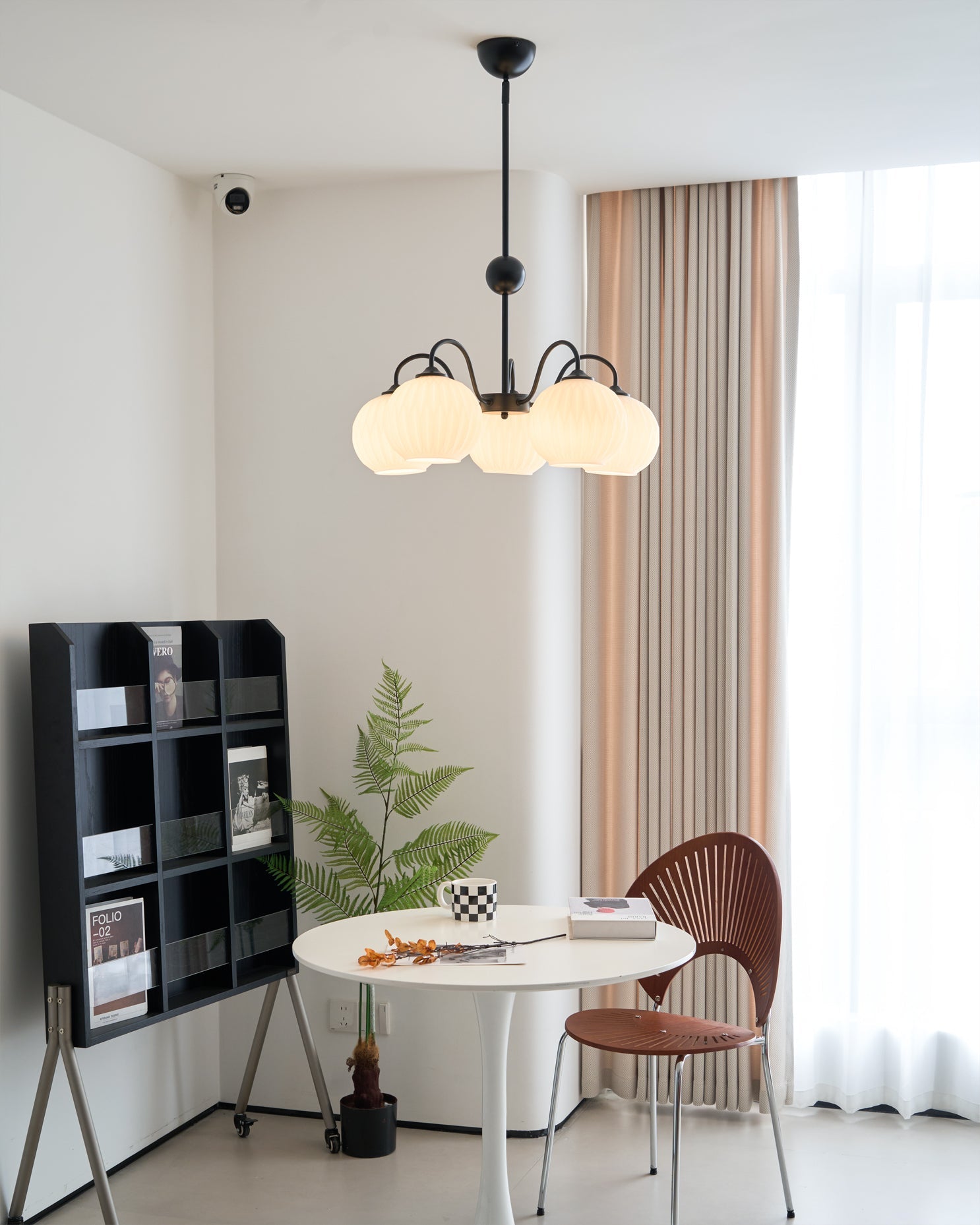 Chandelier Glass 25.6 in Green Modern Dining Room Ceiling Light 3-8 Heads Decorative Fixture | Thomler