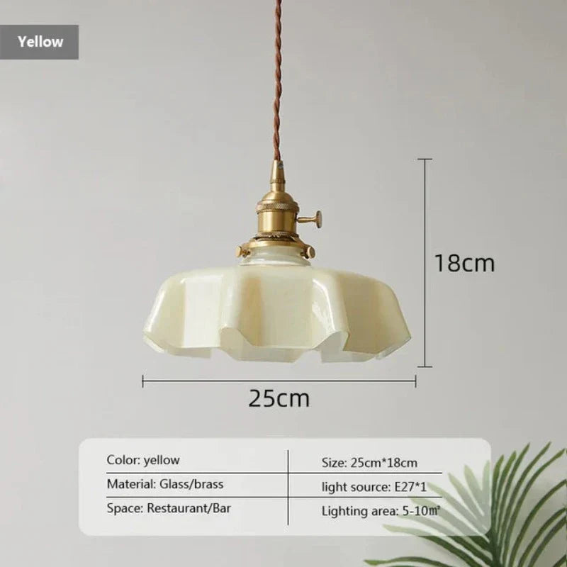 Pendant Light Glass Shade 23.0 cm Pastel Dining Room Kitchen Island Vintage French Hanging Ceiling Lamp E27 | Thomler
