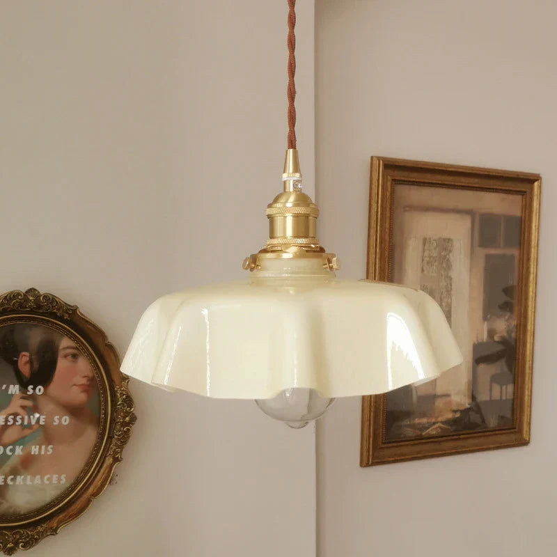 Pendant Light Glass Shade 23.0 cm Pastel Dining Room Kitchen Island Vintage French Hanging Ceiling Lamp E27 | Thomler