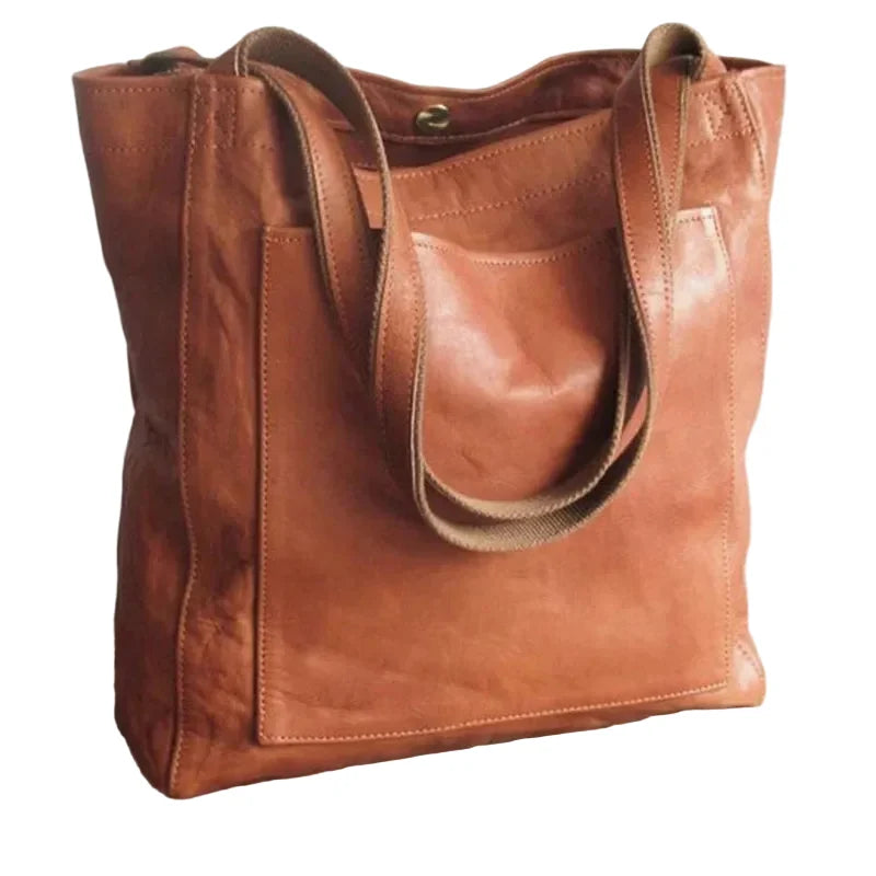 Women's Faux Leather Handbag with Interior Organizer Pockets | Versatile Tote for Work & Everyday | Structured Shoulder Bag in Classic | Thomler