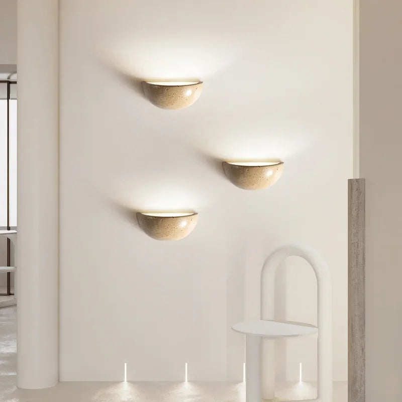 Wall Lamp Stone Look 15.0 cm Warm LED Bedroom Living Room Accent Lighting Decorative Wall Light | Thomler