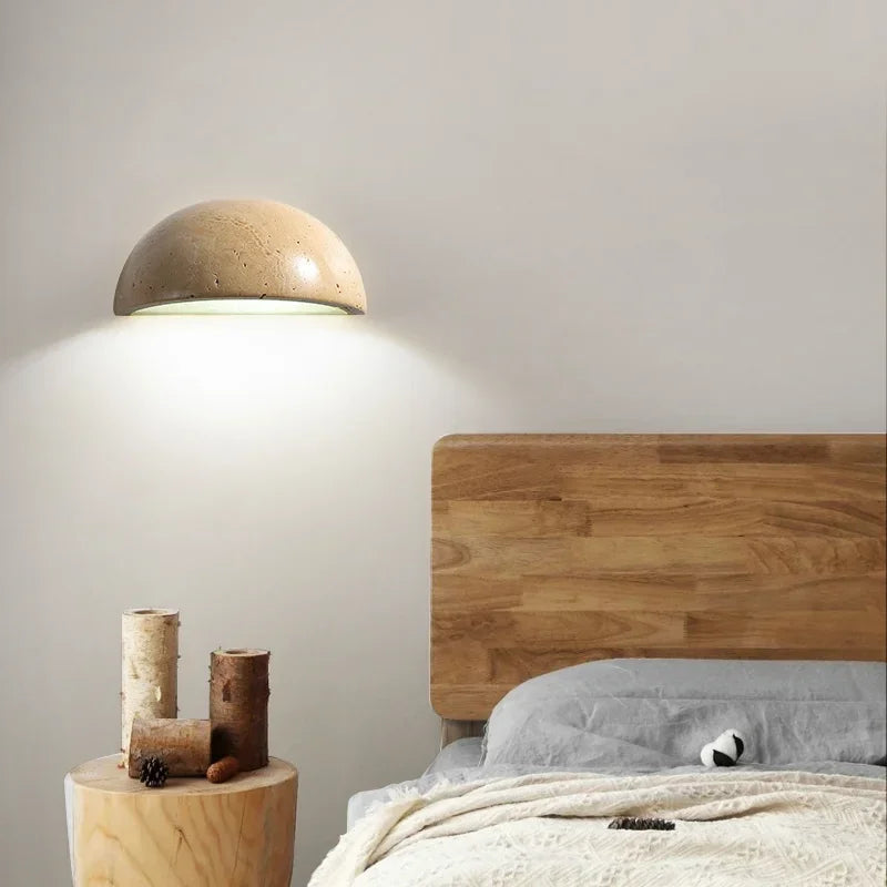 Wall Lamp Stone Look 15.0 cm Warm LED Bedroom Living Room Accent Lighting Decorative Wall Light | Thomler