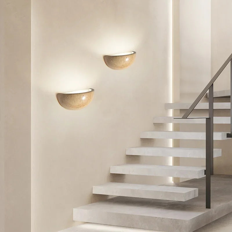 Wall Lamp Stone Look 15.0 cm Warm LED Bedroom Living Room Accent Lighting Decorative Wall Light | Thomler