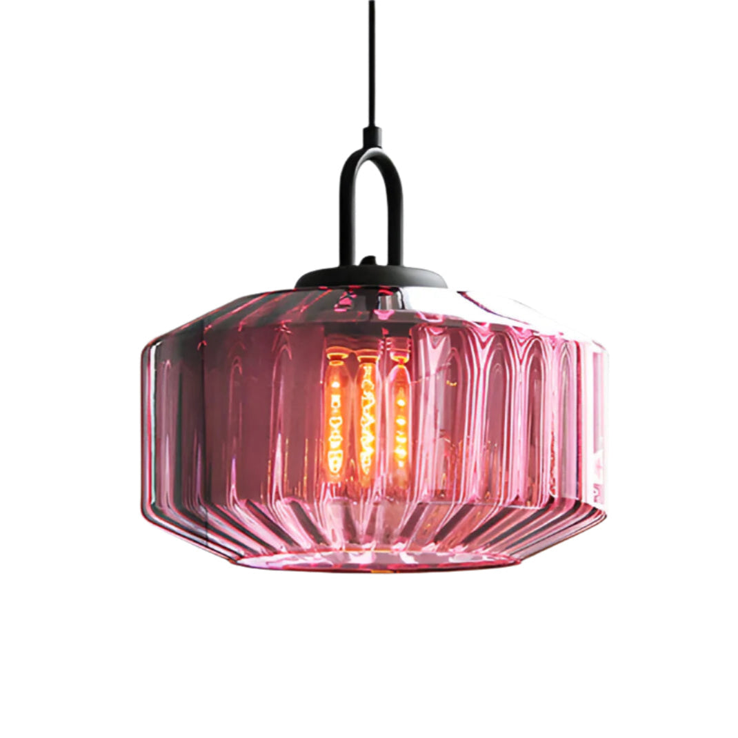 Pendant Light Coloured Glass 28.0 cm Green Dining Room Kitchen Island Adjustable E27 Retro Nordic Hanging Ceiling Lamp | Thomler