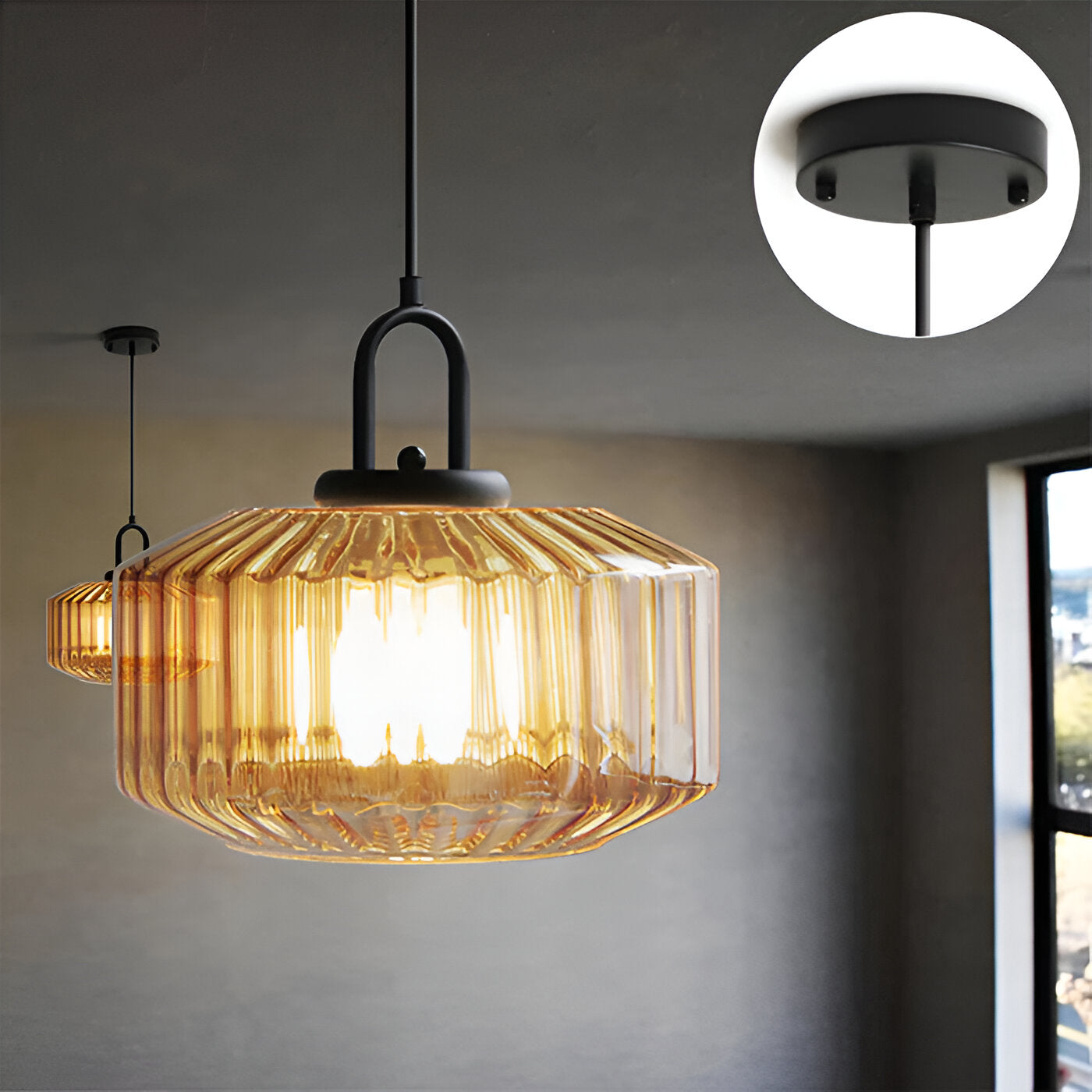 Pendant Light Colored Glass 11.0 in Warm 4W Kitchen Island Dining Room Hanging Ceiling Fixture Vintage Nordic | Thomler