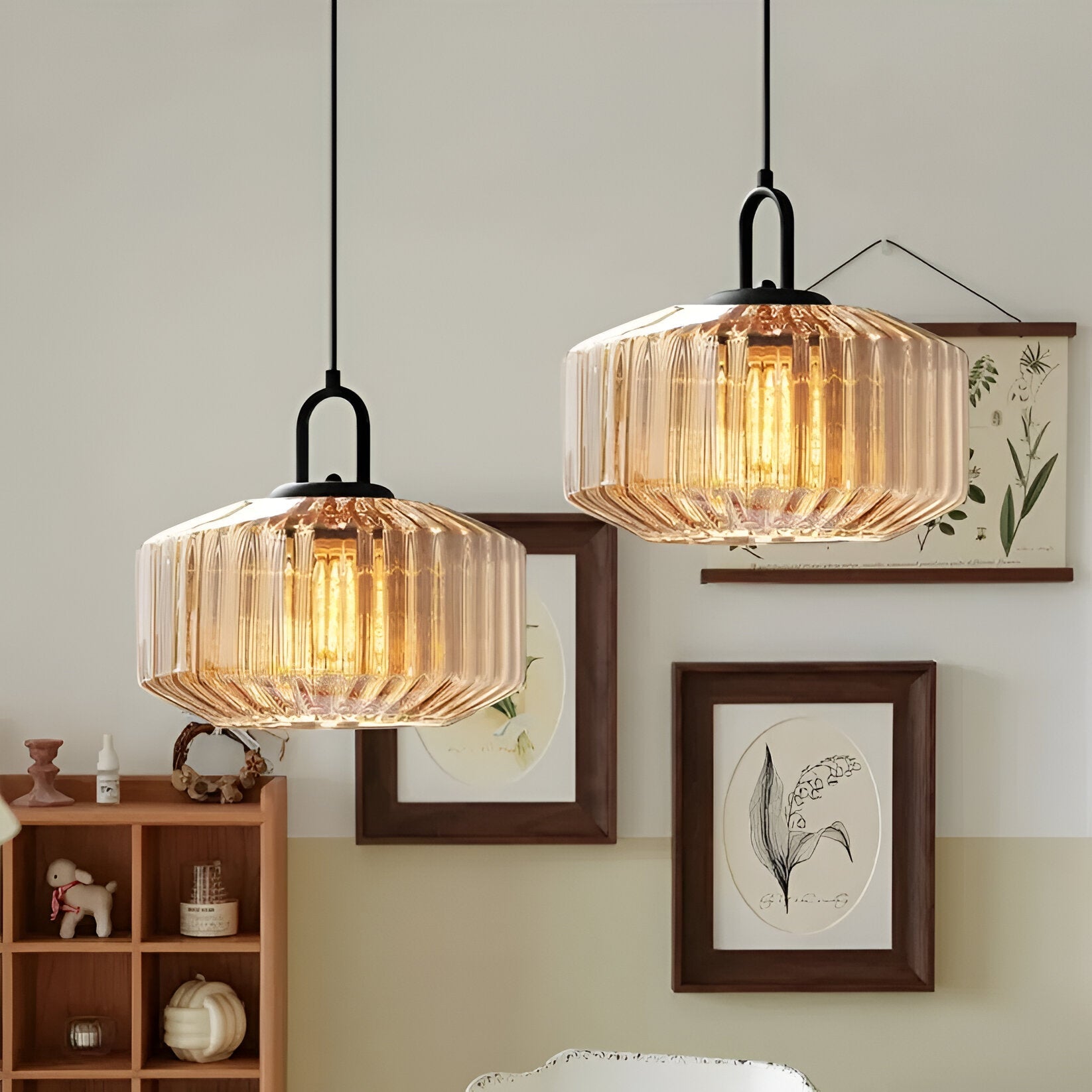Pendant Light Colored Glass 11.0 in Warm 4W Kitchen Island Dining Room Hanging Ceiling Fixture Vintage Nordic | Thomler