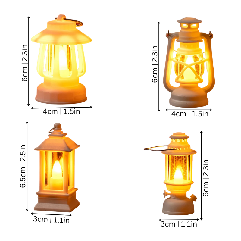Miniature LED Night Light for Dollhouses & Shelves – Vintage Style Accent Lamp for Play Scenes & Display | Thomler